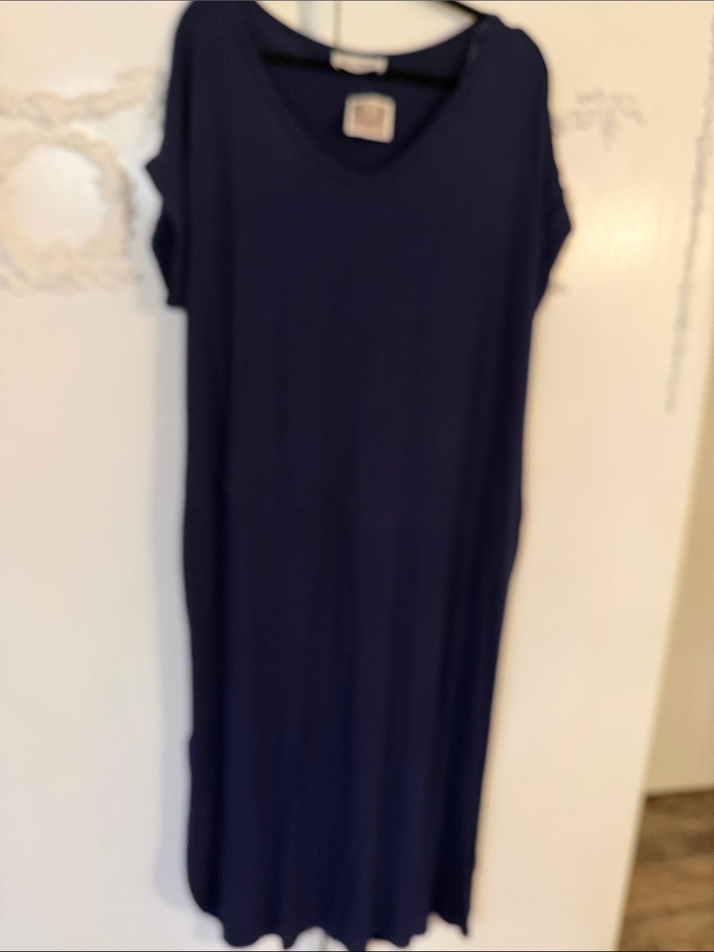 V-Neck Navy Maxi Dress — Relaxed Women’s Summer Dress